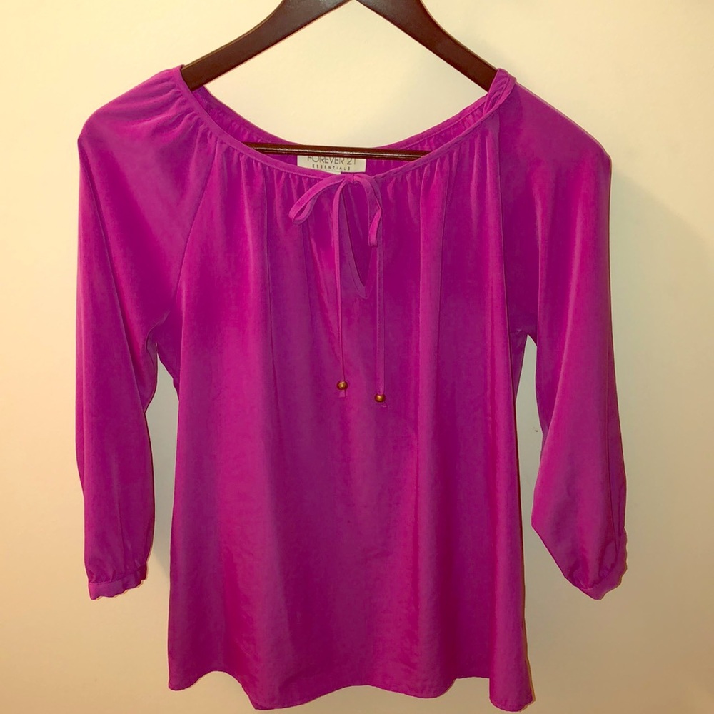 Bright Purple Long Sleeve Blouse